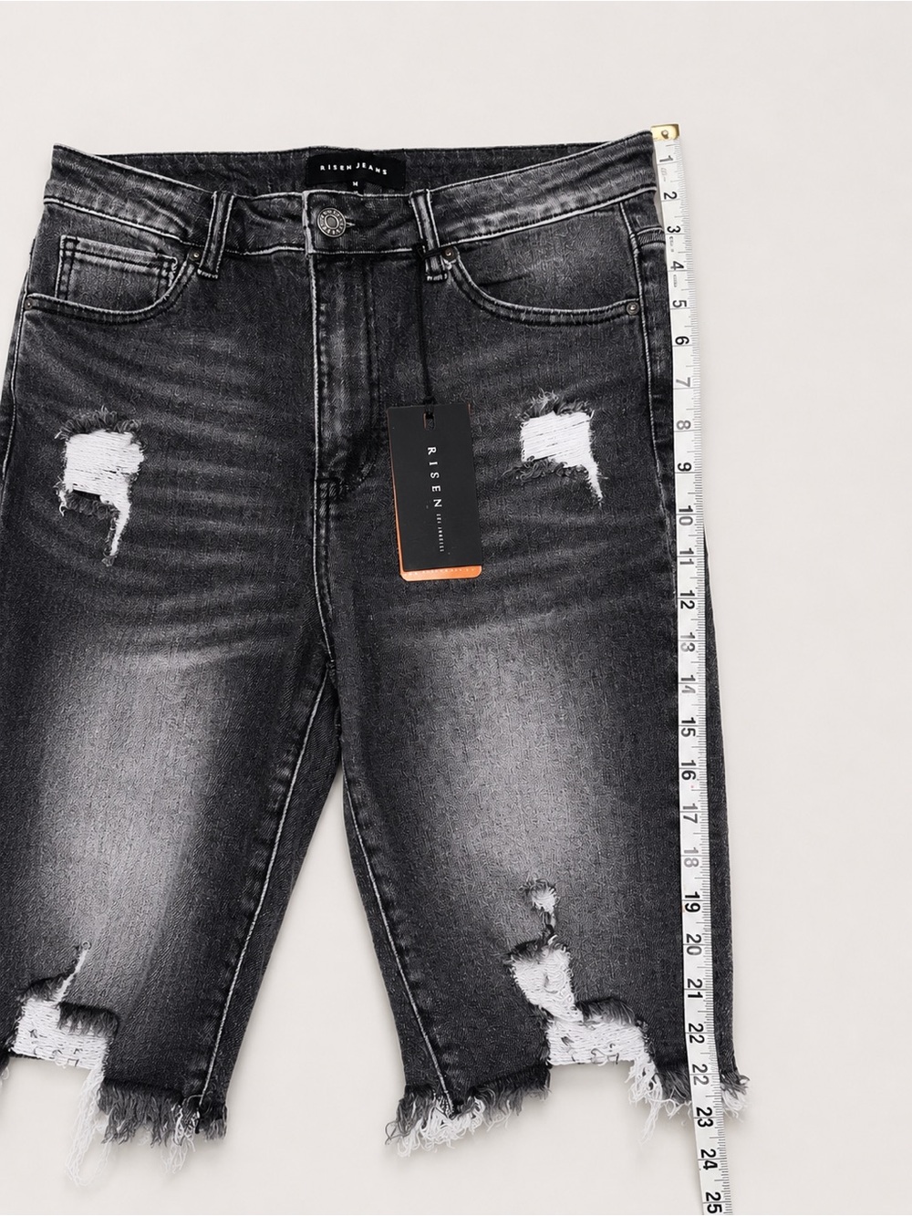 🖤 New With Tags Risen High Rise Distressed Bermuda Shorts - Picture 3 of 8
